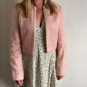 Baby pink vintage mohair blazer jacket